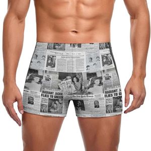 Maillots de bain pour hommes Spaper Collage Maillots de bain Jackie Kennedy Stay-in-Forme Print Swim Boxers Plus Taille Training Man
