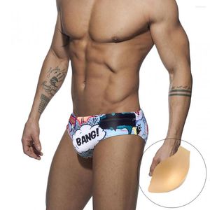 Bañador de verano para hombre, ropa de baño Sexy con almohadilla para hombre, traje de baño de cintura baja para hombre, bolsa de Bikini deportiva para playa, bulto para Surf Zwembroek