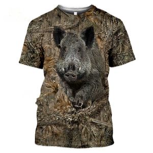 T-shirt pour hommes Hommes et femmes Caual Thirt Printemps Été Respirant Camouflage Chasse Animal Sauvage 3D Divertissement Fahion Street Femmes Manches Courtes Swea