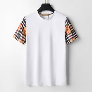 T-shirt pour hommes Designer Plaid imprimé T-shirt décontracté été respirant haut de sport hommes et femmes de haute qualité pur coton T-shirts disponibles en trois couleurs