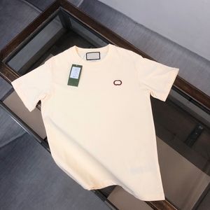 Camiseta para hombre Nuevo diseñador de algodón bordado con logo Contador de letras Camiseta sincrónica para hombres y mujeres Camisa casual de manga corta con cuello redondo M-2XL