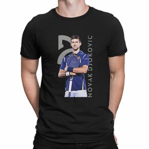 Camiseta para hombre Djokovic Novak increíble 100% Cott Tees tenis de manga corta Novak Djokovic camiseta O cuello ropa verano A4u7 #