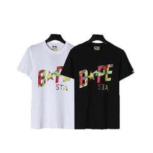 T-shirt à manches courtes pour hommes, nouvelle marque de mode japonaise, col rond, lettres étoiles imprimées, été, couple, T-shirt à manches courtes