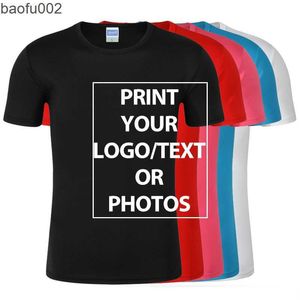 Camisetas para hombres 100% poliéster Diseñe sus propias camisetas Impresión de imágenes de marca Camiseta personalizada Tallas grandes Camiseta casual Personalizar ropa W0322