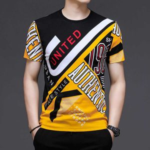 Camisetas para hombres 2021 Verano Nuevos Hombres Manga corta Top Estilo británico Apuesta de algodón Camiseta impresa Moda Boys' Street Round NEC Ropa M001 T221130