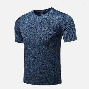 T-shirts pour hommes 2022 Hommes Entraînement Séchage rapide Manches courtes T-shirt en plein air Respirant Mesh Bodybuilding Shirt Homme