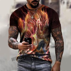 Hommes t-shirts 2022 été T-shirt décontracté haut respirant Orient Kirin chemise à manches courtes Vintage 3D imprimé graphique hommes T-shirt