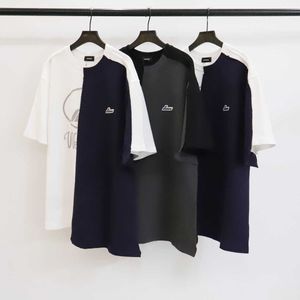 Camisetas de hombre 2022 verano nueva marca de moda coreana we11done empalme asimétrico personalizado camiseta de manga corta para hombres y mujeres
