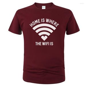 Hommes t-shirts 2022 T-Shirt maison est où la chemise Wifi hommes femmes été coton Cool impression t-shirts hauts vêtements unisexes