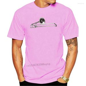 Camisetas para hombres 2023 ventas de marca moda de algodón camiseta de manga corta trombón de latón para hombre diseño de instrumentos de música