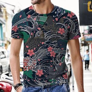 Camisetas para hombres 2023 diseños impresos para hombres 3D cuello redondo ropa de poliéster de gran tamaño suelto para hombre gráfico de moda