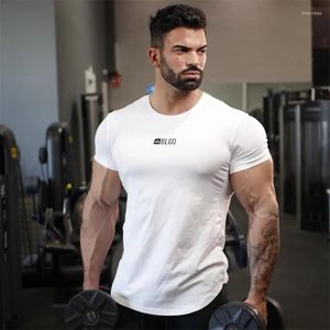 T-shirts hommes 2023 hommes T-shirt serré coton vêtements gymnases hommes fitness été hauts compression noir camiseta masculina vêtements rouge