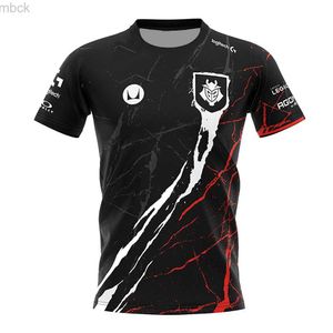 T-shirts pour hommes 2023 Nouveau G2 Esports Game Team Uniforme Men's Street Casual Col rond Manches courtes Fans Sportswear Homme Jersey T-shirt Top Tee 3M412