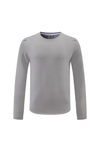 Camisetas para hombres 2023 Primavera y otoño Ocio Deportes Deportes Cuello Guardias Fitness al aire libre Correr Micro Elástico Versátil Top Logotipo personalizado