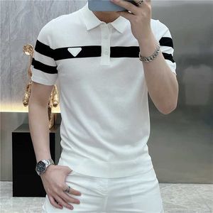 T-shirts pour hommes 2023 Été Contraste Couture Polo Bureau Business Polo Para Hombre Chemise Slim Poche À La Mode Respirant Polo Hommes J240319