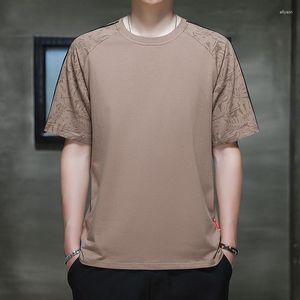 Camisetas para hombres 2023 camiseta de verano algodón de algodón suelto tops de manga corta capa de base transpirable