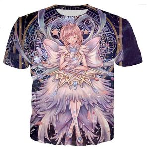 T-shirts pour hommes 2024 Anime Sakura Card Captor hommes/femmes T-shirt imprimé en 3D Style Harajuku haut