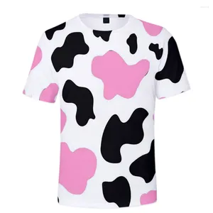 Camisetas para hombre 2024, camisa con estampado de vaca lechera, camiseta divertida de dibujos animados para niños, camisetas de manga corta Kawaii para niños y niñas de verano