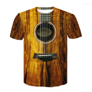 Camisetas para hombres 2024 para hombre 3D guitarra musical impresión moda manga corta rock roll camisa hombres camiseta psicodélico orquesta ropa harajuku