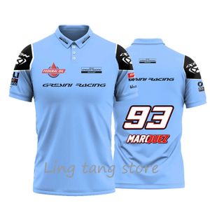 T-shirts pour hommes 2024 Nouveaux hommes Moto Track Race Bleu Gresini Racing Marquis Outdoor Extreme Sports Polo T-shirt J240330
