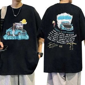 T-shirts hommes 2024 Rapper Juice Wrld Album de musique T-shirt graphique Mens Hip Hop Mode Coton T-shirts à manches courtes Hommes Femmes Streetwear
