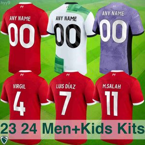 Camisetas para hombre 23/24 Camisetas de fútbol de los Rojos Ediciones Diaz Salah Szoboszlai. Diseños premium Fans - Tercera equipación local visitante Colección para niños.Personalización de varios tamaños.