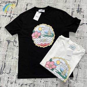 T-shirts masculins 23SS Round Cartoon Printing Casablanca T-shirt Men Femmes de haute qualité Coton Casablanca TE-shirt décontracté avec étiquettes HKD230817