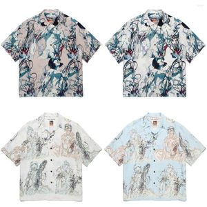 T-shirts pour hommes 23SS WACKO MARIA TIM LEHI / HAWAIIAN SHIRT HILL Hawaiian Short Sleeve
