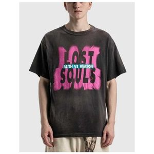 Camisetas masculinas 24SS Fashion Tendencia informal Short Shed Saint Michael Lost Souls Mens Exclusive Camiseta J240419