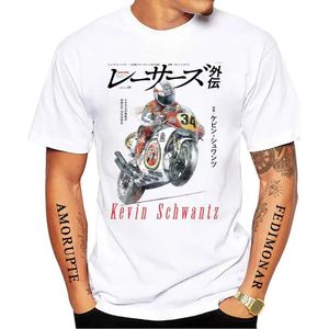 T-shirts masculins 34 Kevin Schwantz Legend T-shirt Nouvel été Men Men Slve GS Adventure Moto Sport Casual White Tops Man Motorcycle Rider TS T240425