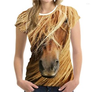 Hommes t-shirts 3D Crazy Horse T-shirt pour hommes et femmes décontracté haut à manches courtes imprimé Animal confortable 2022