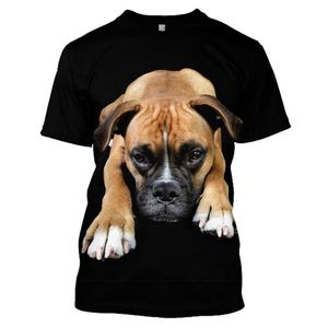Camisetas de hombre 3D impreso Animal Boxer perro camiseta Harajuku caza divertida camiseta de mujer verano cuello redondo manga corta Anime Tops