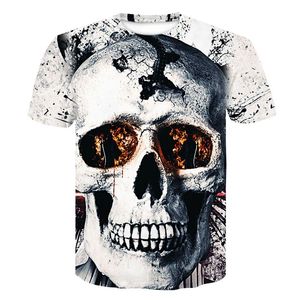 T-shirts pour hommes 3D T-shirt Summer Hipster Funny Skull Imprimer T-shirts à manches courtes Hommes / Femmes Anime Casual Homme