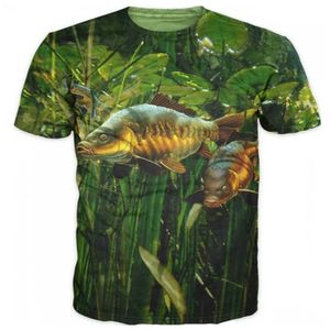 T-shirts pour hommes T-shirts 3D T-shirts Top Carp Fish Print Hommes Femmes Casual Respirant Col Rond Manches Courtes Sports Surdimensionnés Hommes Vêtements HIP HOP