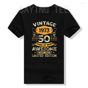 Camisetas para hombre 50 años impresionante desde 1973 50.o regalo de cumpleaños camiseta Vintage camisetas refranes cita nacido en mujeres hombres ropa regalo