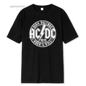 T-shirts masculins AC haute tension 1975 DC Black Vente chaude Summer Men Coton T-shirt Côtes courtes Cool Hip Hop Streetwear Hipster Korea Style Teesl2404