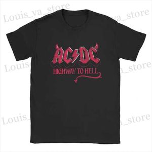 T-shirts masculins AC Highway to Hell DC Men T-shirt Music rock en détresse T-shirt T-shirt Slve Round T-shirt 100% coton imprimé 01336 T240419