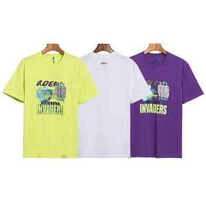 Camisetas para hombre, camiseta Ader para hombre y mujer, camiseta de moda de Corea con estampado de alienígena de la tierra y el alfabeto, cuello redondo, camiseta de alta gama con sentido del arte