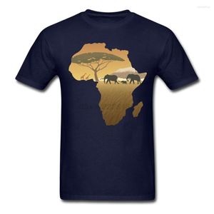 Camisetas para hombre, rollo de paisaje de mapa de África, camisetas moradas personalizadas, camiseta sencilla para hombre, talla grande, algodón, estampado de cuello redondo