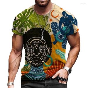 T-shirts pour hommes Africain Graphique Coloré Art Abstrait 3D Imprimer Hommes Femme T-shirt Vacances Streetwear Harajuku Enfants Tops Tees Vêtements