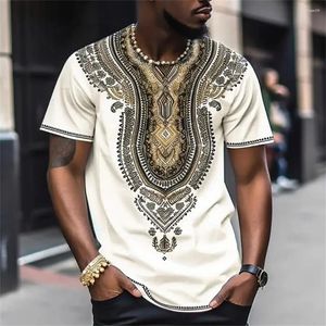 Camisetas para hombre, ropa tradicional africana, camisetas informales de manga corta de estilo Retro, camisetas de unidad Tribal urbana son lujosas y
