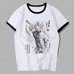 Camisetas para hombre Anime Final Fantasy VII Remake Cloud Strife Cosplay camiseta verano algodón manga corta hombres mujeres camisetas Tops