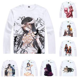 Camisetas para hombre, camiseta de Anime Overlord, camisetas de manga larga multiestilo Momonga Ainz Ooal, vestido Albedo, motivos de Cosplay Kawaii