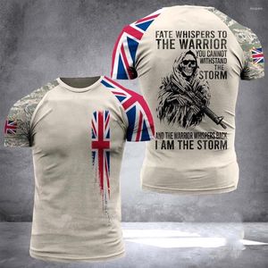Camisetas para hombre, camiseta de veteranos del ejército, camiseta de alta calidad de soldado británico de camuflaje con estampado 3D, camiseta grande personalizada de verano genial
