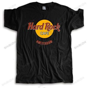 T-shirts pour hommes Arrivé Mens O-Cou T-shirt à manches courtes Tops amples Hard Rock Amsteram Marque Haute Qualité Coton Tee-shirt Drop 230428