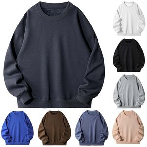 Camisetas para hombres Otoño e invierno 400g Imitación Algodón chino H Sólido Cuello redondo Suéter Moda Casual Versátil