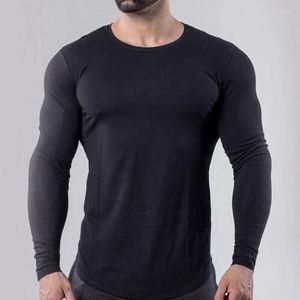 Camisetas de hombre Otoño Invierno moda hombres Casual básico Color sólido manga larga Slim Fit Tops hombre otoño Top camiseta trajes de talla grande