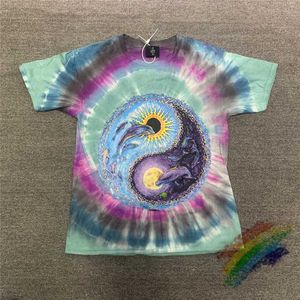 T-shirts pour hommes Bagua Diagramme Tie Dye T-shirt Hommes Femmes 1 1 Meilleure qualité Tissu lourd Dolphin Print Top T-shirt T221202