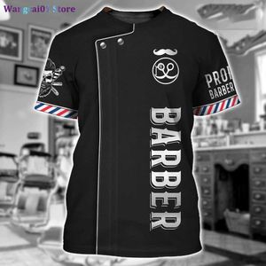 Camisetas para hombre, camisa de barbería, camisetas para hombre, ropa de hombre personalizada con estampado 3D, cuello redondo, camisetas cortas baratas de gran tamaño, ropa de calle Punk fresca 0325H23