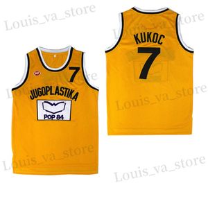 Camisetas masculinas Jerseys de baloncesto Jugoplastika 7 Toni Kukoc Coser Bordado barato de alta calidad Jersey de deportes al aire libre Amarillo 2023 Nuevo verano T240408